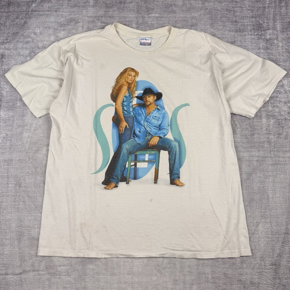All Sport Other - Tim McGraw Faith Hill Shirt Mens XL‎ White Vtg Y2K  Country Soul 2 Soul Tour
